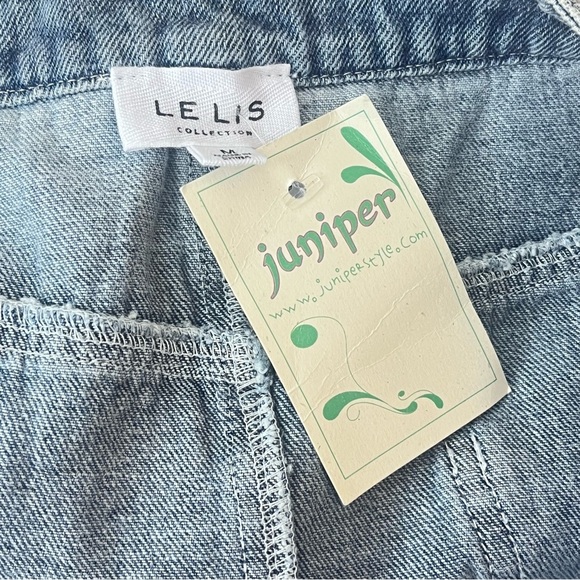 Le Lis Collection Denim Skirt Ombre Blue White Fringe NEW Size Medium Cotton - Picture 7 of 9